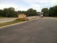 Parking lot and entrance.